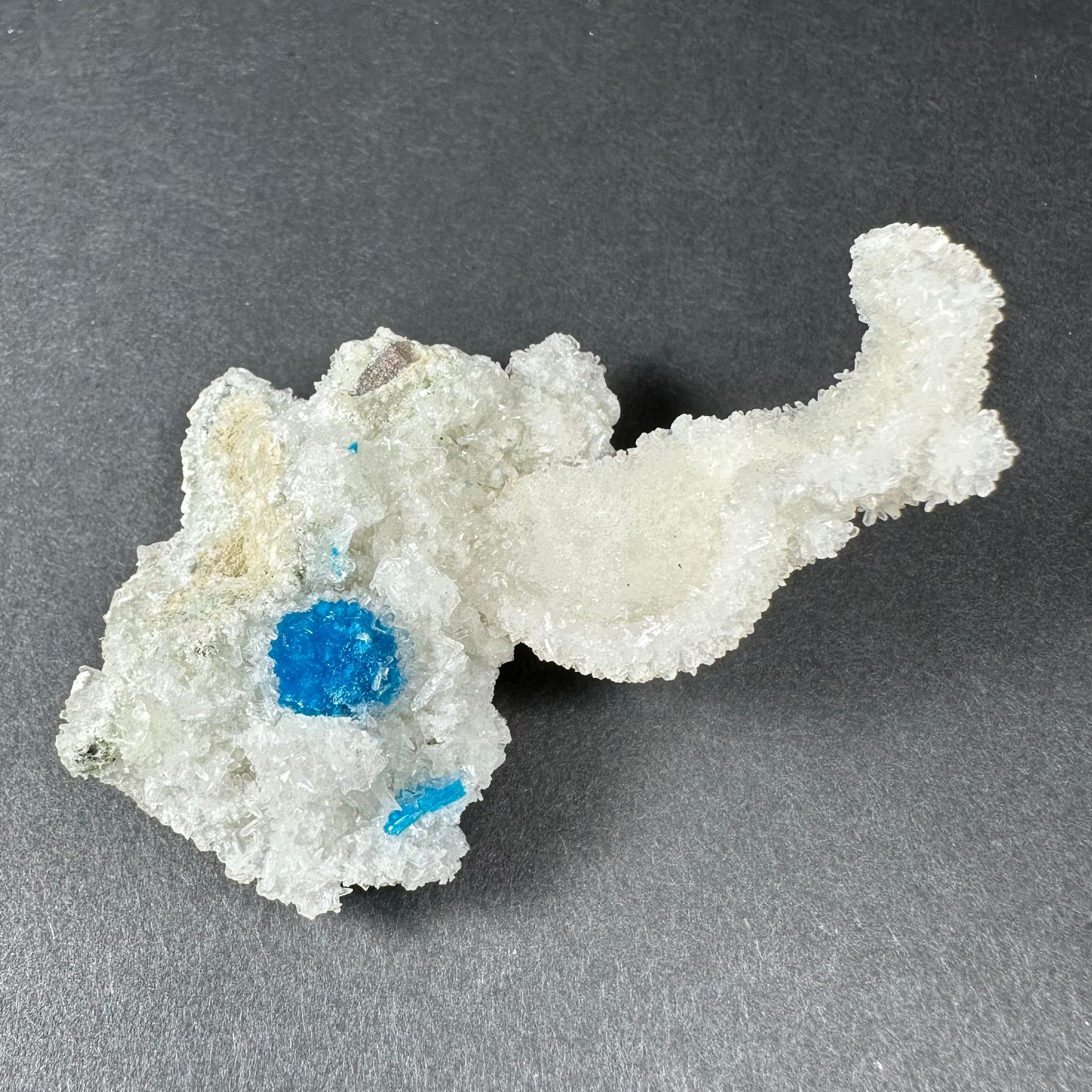 Cavansite Ball 'Floater' on White Stilbite (LG) from Pune, India | Minerals | Wiccan Center