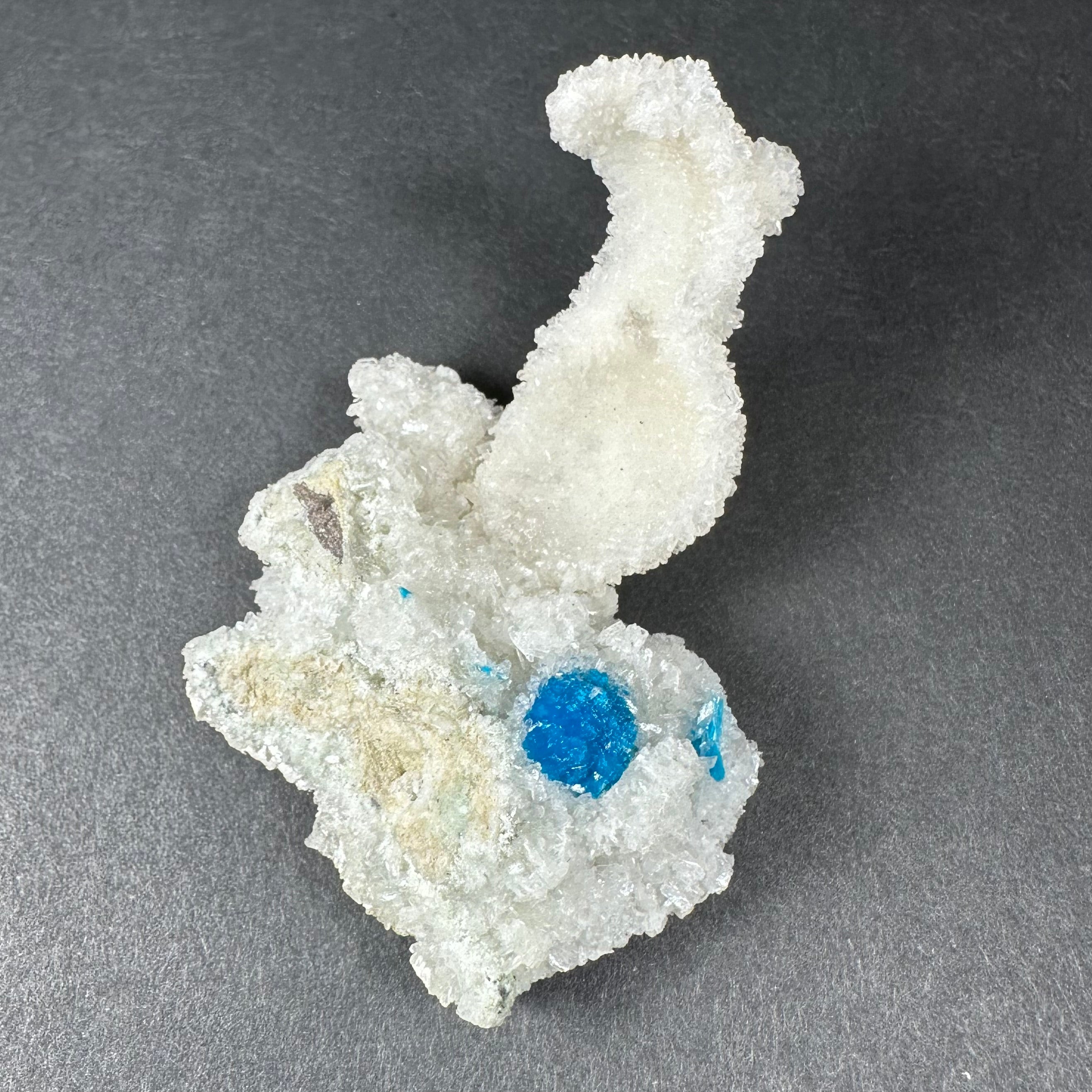 Cavansite Ball 'Floater' on White Stilbite (LG) from Pune, India | Minerals | Wiccan Center