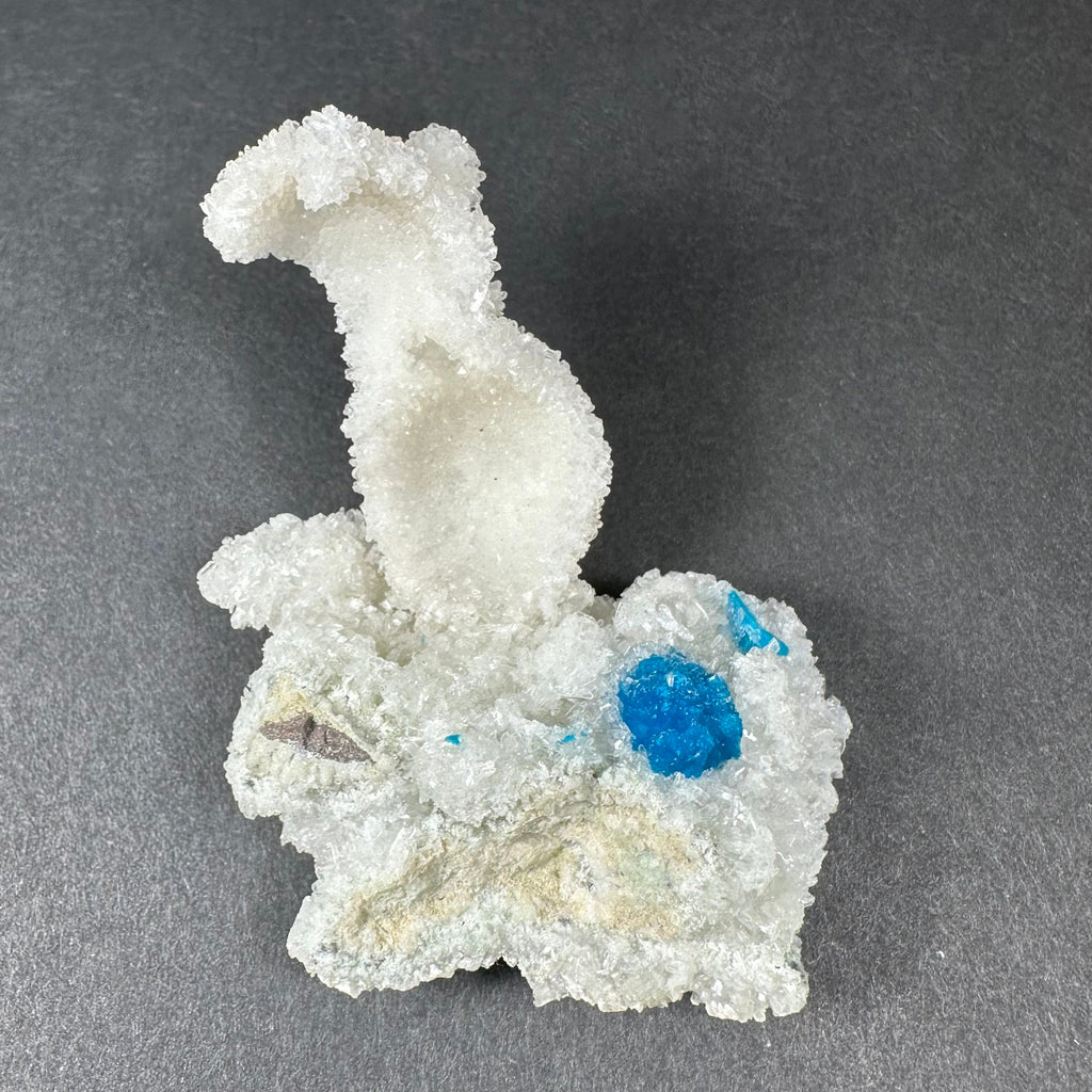 Cavansite Ball 'Floater' on White Stilbite (LG) from Pune, India | Minerals | Wiccan Center