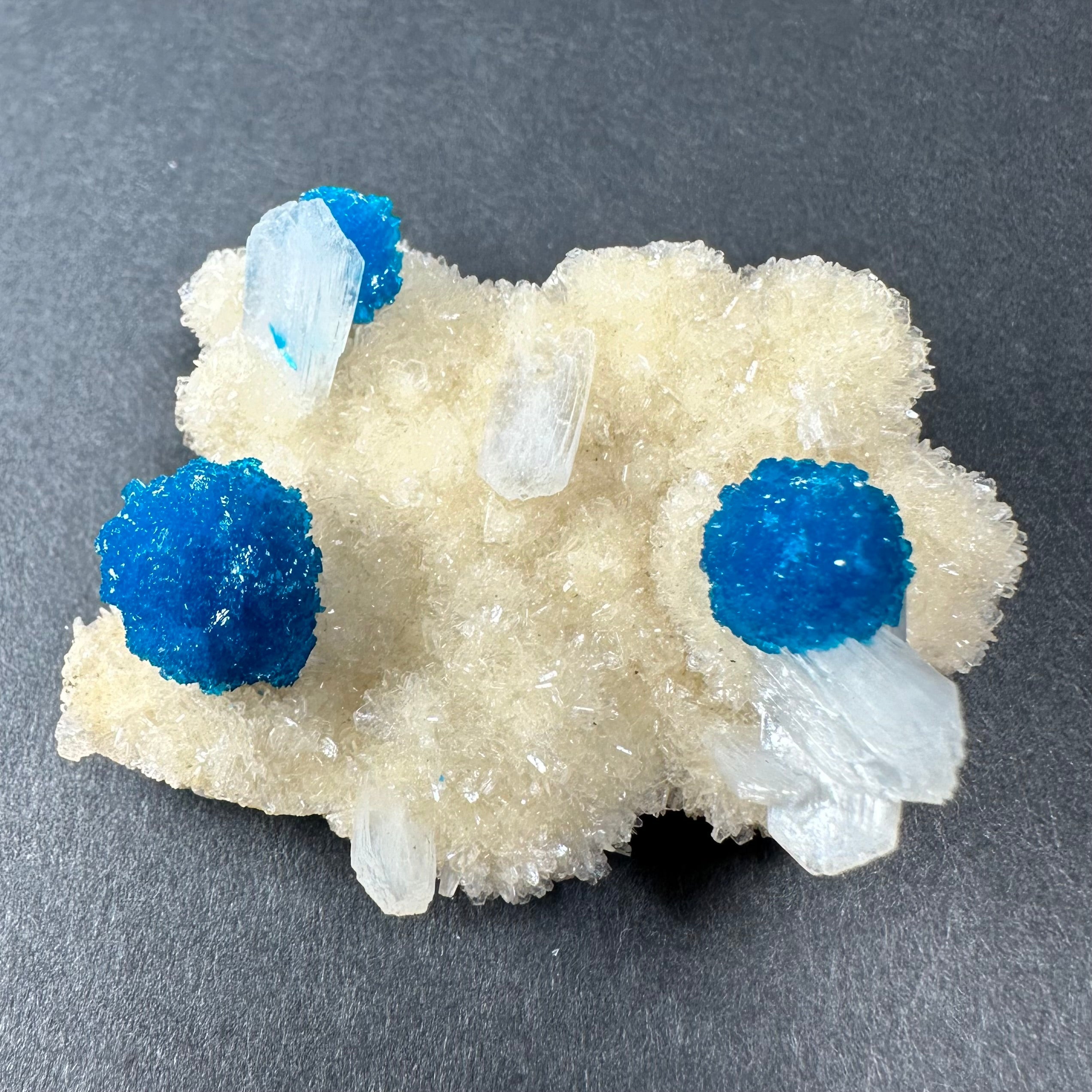 Cavansite on Stilbite Matrix from Maharashtra, Pune, India | Minerals | Wiccan Center