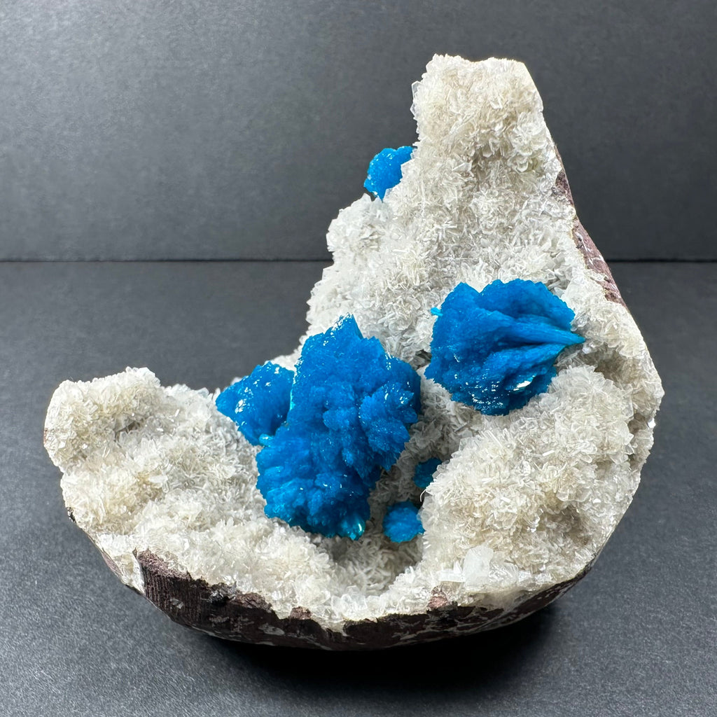 Cavansite with White Stilbite on Matrix Maharashtra, Pune, India | Minerals | Wiccan Center