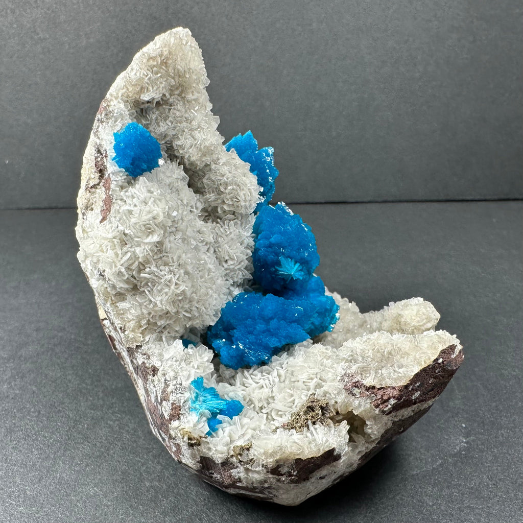 Cavansite with White Stilbite on Matrix Maharashtra, Pune, India | Minerals | Wiccan Center