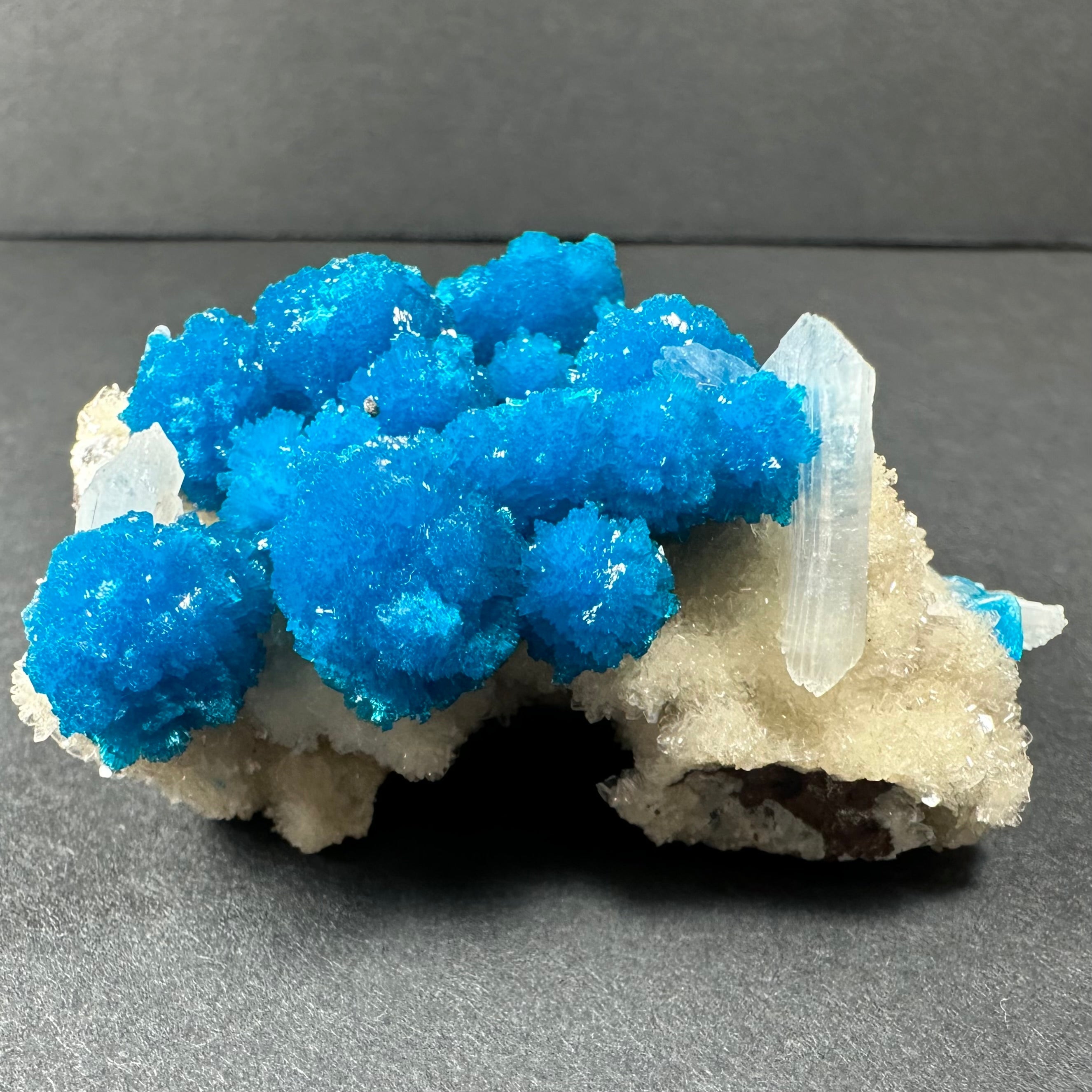 Cavansite with White Stilbite on Matrix from Maharashtra, Pune, India | Minerals | Wiccan Center