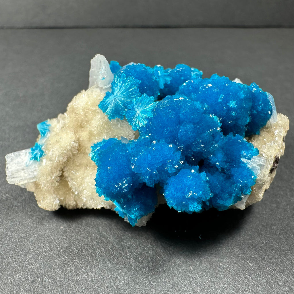 Cavansite with White Stilbite on Matrix from Maharashtra, Pune, India | Minerals | Wiccan Center
