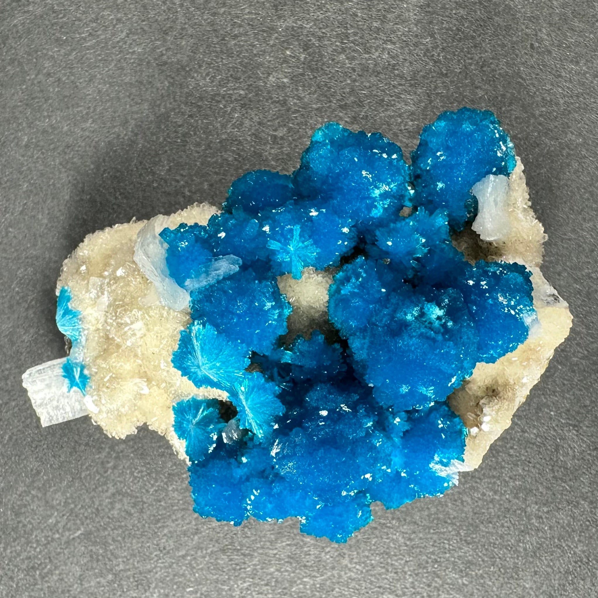 Cavansite with White Stilbite on Matrix from Maharashtra, Pune, India | Minerals | Wiccan Center