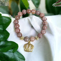 Purple Aventurine Bracelet with Crown Charm