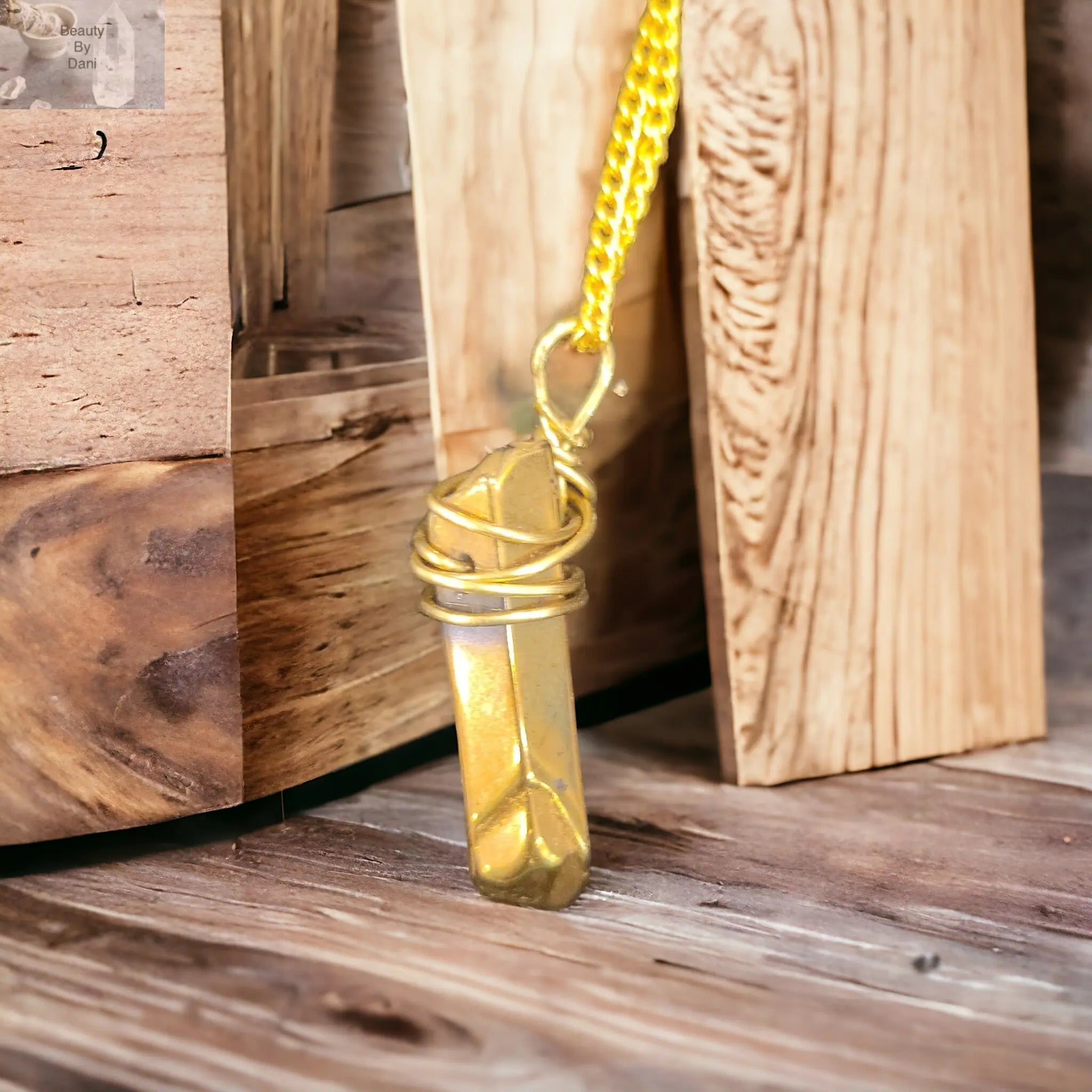 Oxidized Clear Quartz Healing Necklace