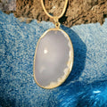 Clear Quartz Pendant Necklace on Leather Cord