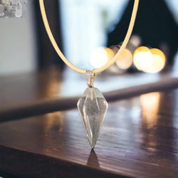 Clear Quartz Pendant Necklace on Leather Cord | Necklace | Wiccan Center