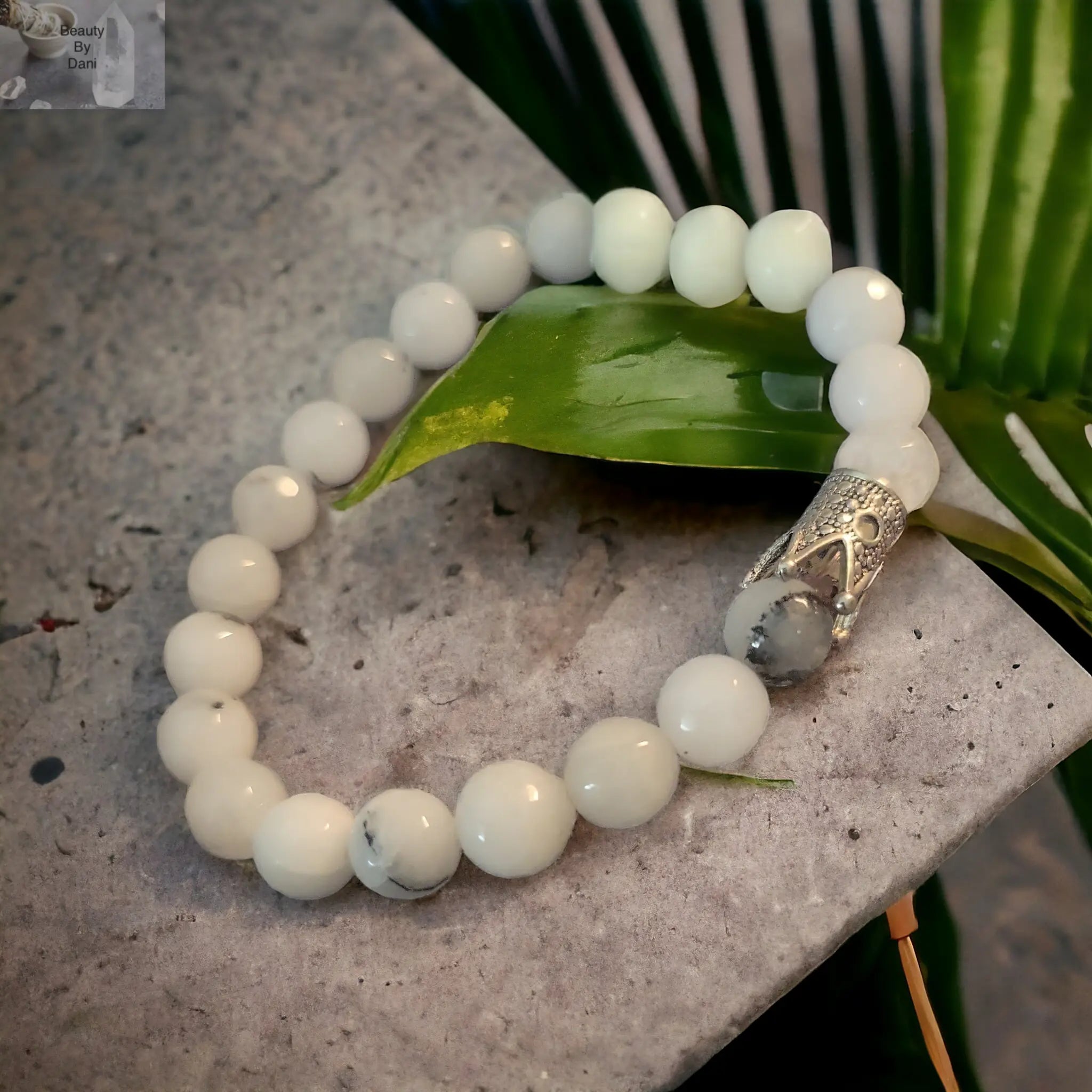 Clear Quartz Healing Bracelet with Stainless Steel Accents