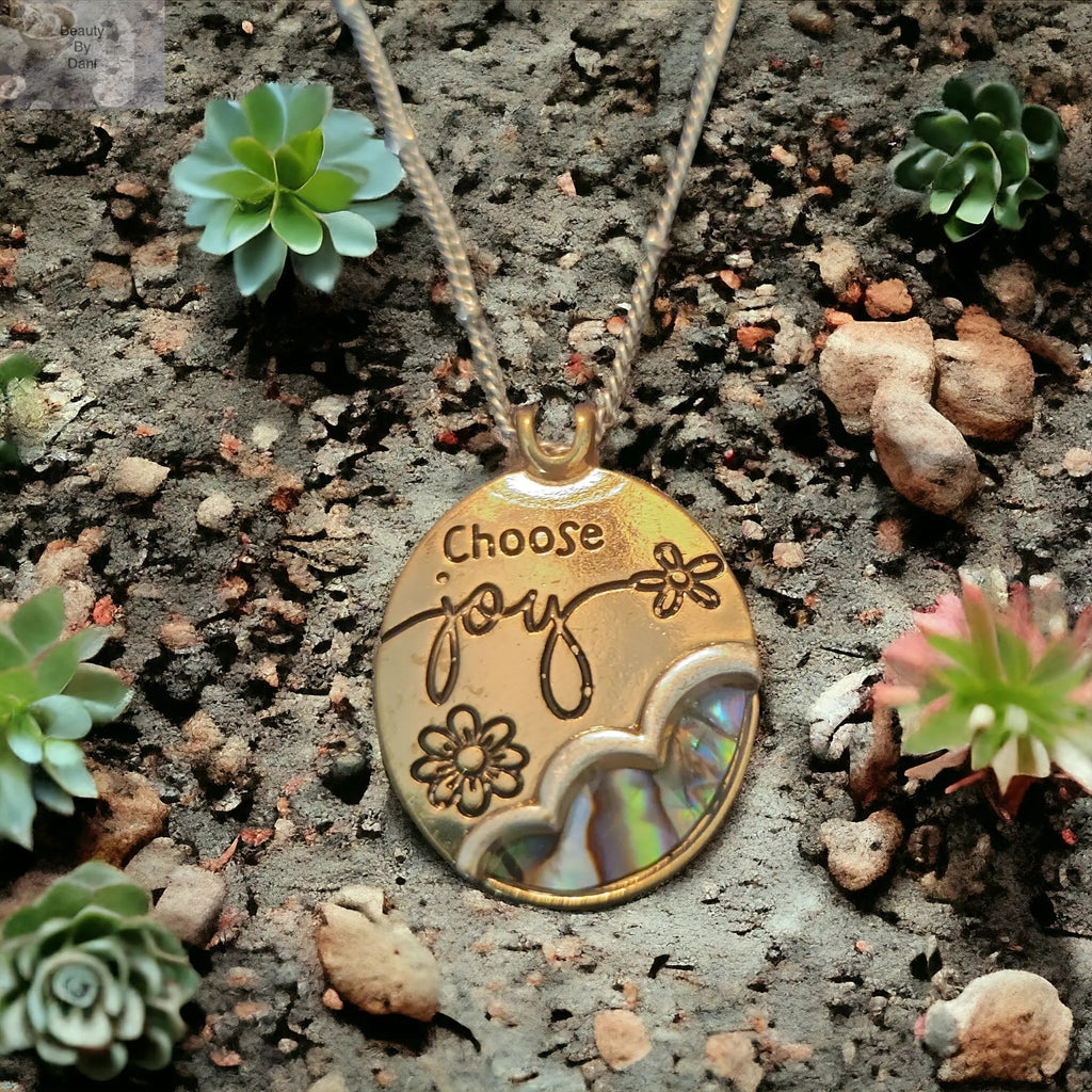 Choose Joy Abalone Necklace