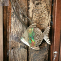 Abalone Fish Necklace with Leather Cord