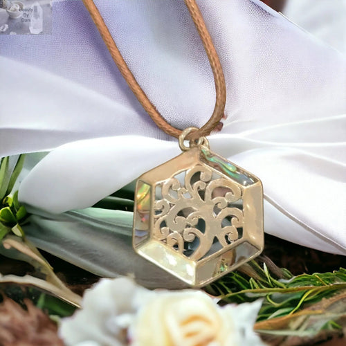 Abalone Geometric Pendant Necklace | Necklace | Wiccan Center