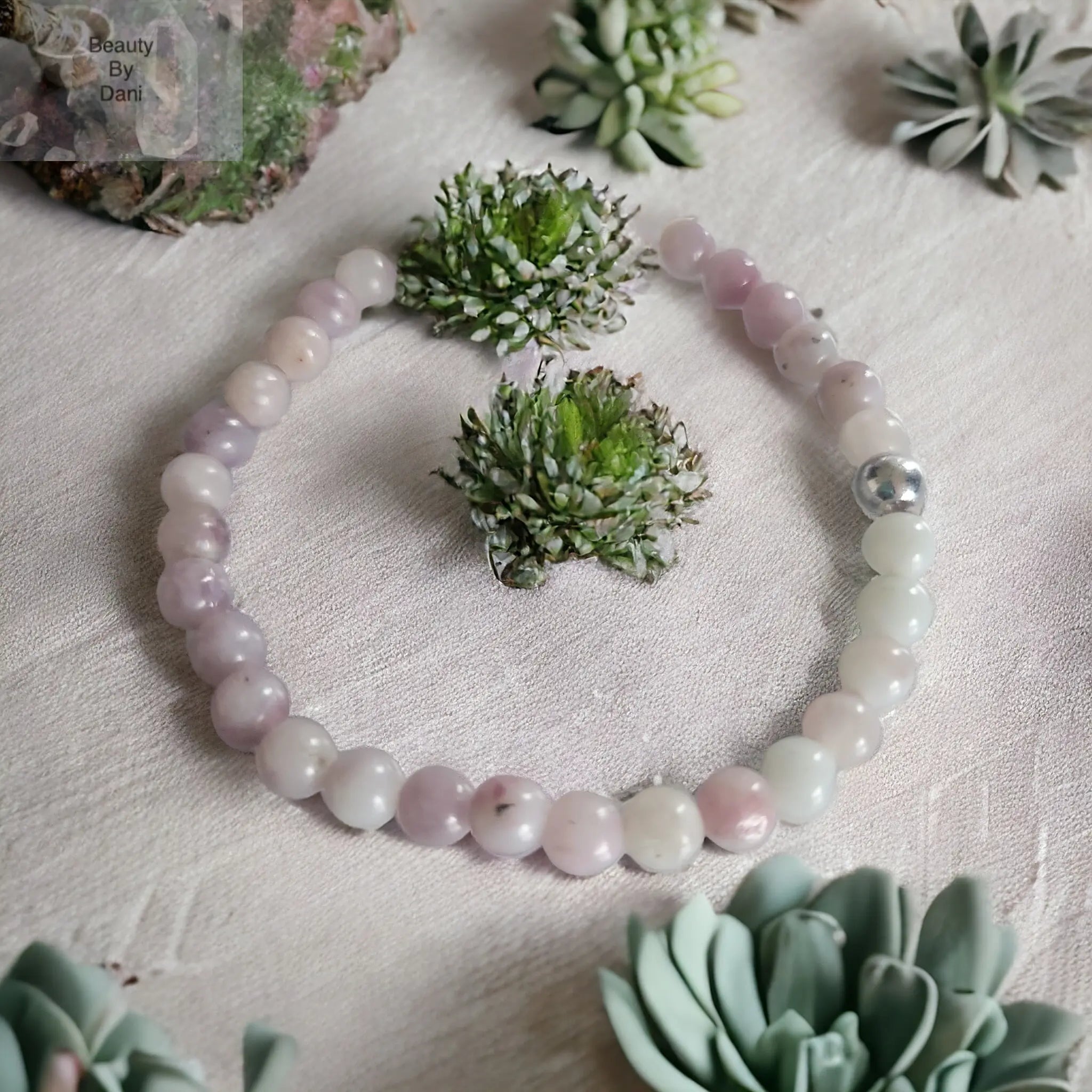 Amethyst Healing Bracelet with Stainless Steel Spacer