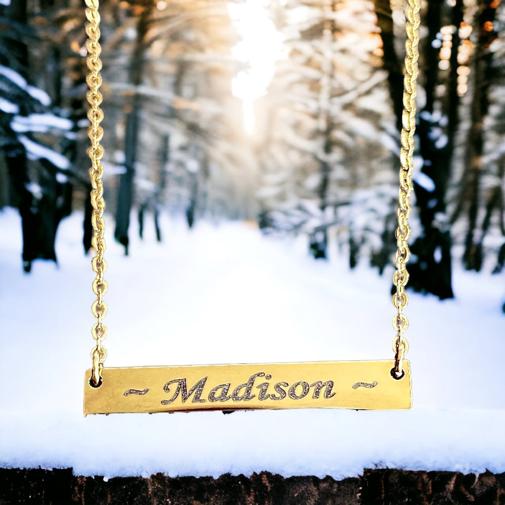 Engraved Bar Necklace | Necklaces | Wiccan Center