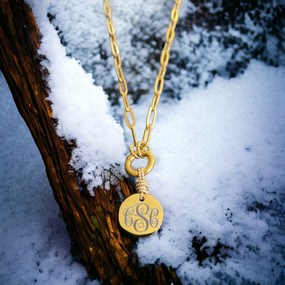 Large Round Monogram Necklace | Necklaces | Wiccan Center