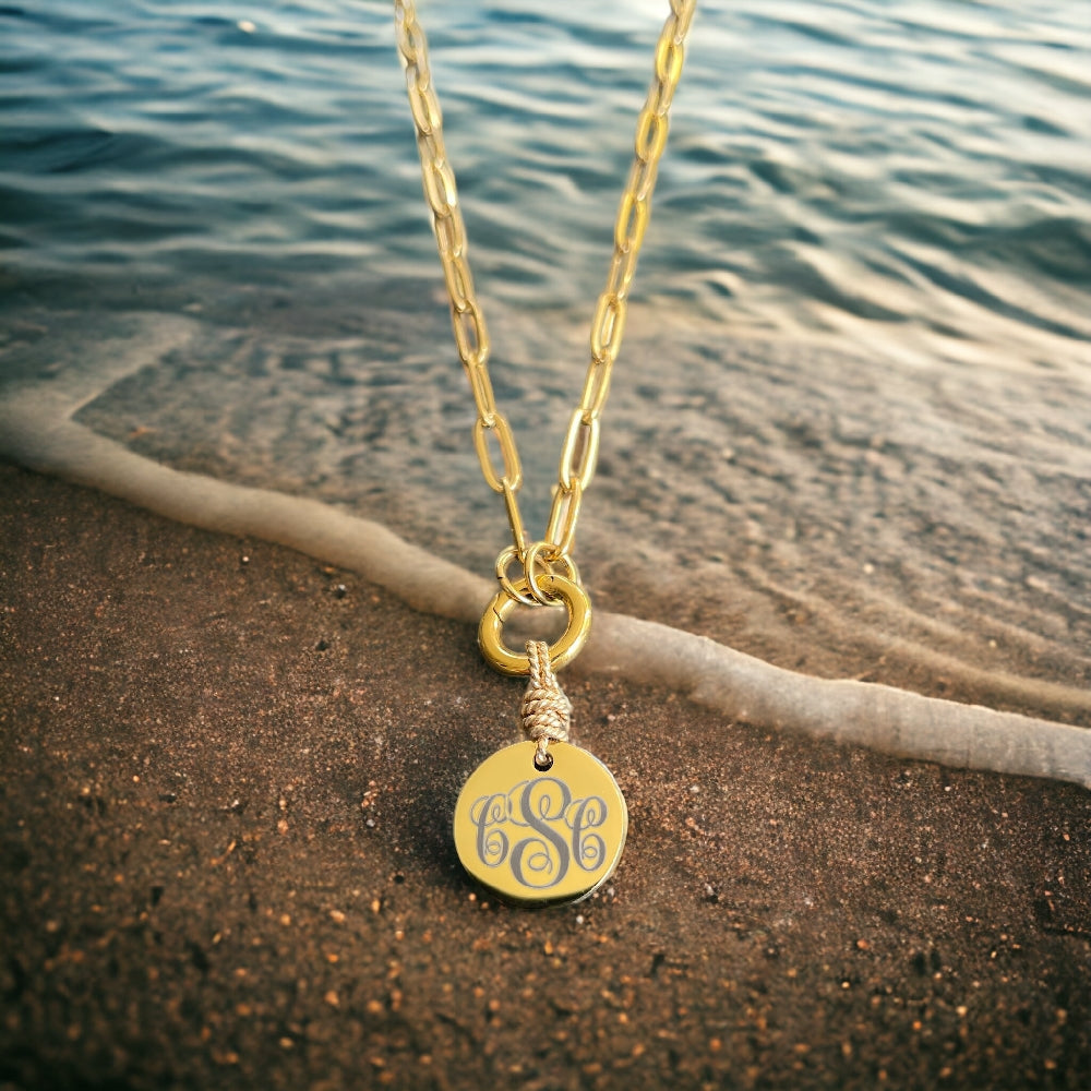 Large Round Monogram Necklace | Necklaces | Wiccan Center