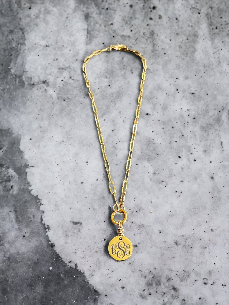 Large Round Monogram Necklace | Necklaces | Wiccan Center