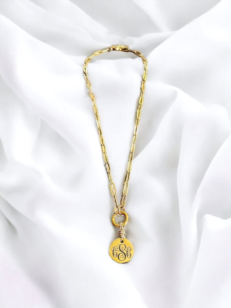 Large Round Monogram Necklace | Necklaces | Wiccan Center