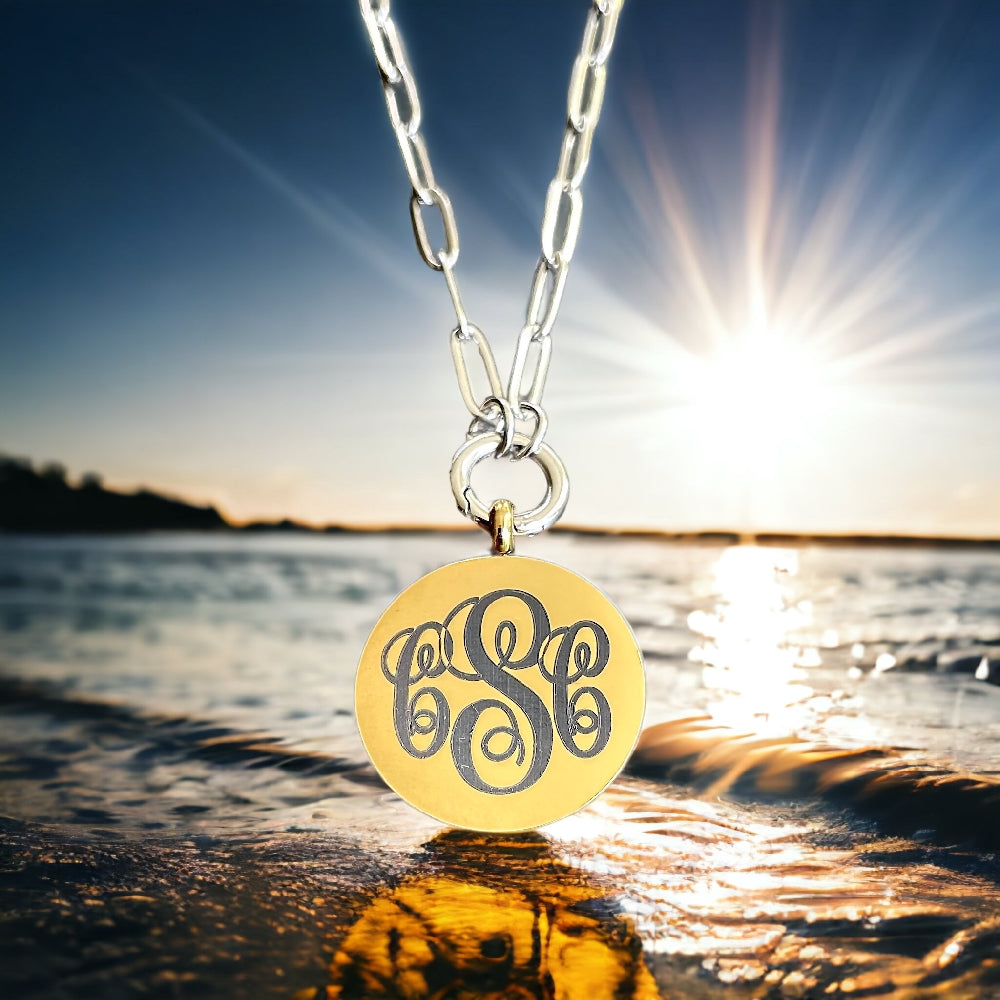 Large Round Monogram Necklace | Necklaces | Wiccan Center