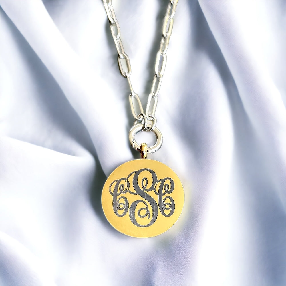 Large Round Monogram Necklace | Necklaces | Wiccan Center