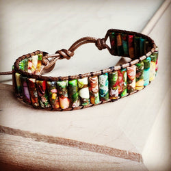 Woven Regalite Stacked Stone Bracelet-Multi 803s | Bracelet | Wiccan Center