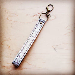 **Embossed Leather Key Chain Strap Oyster Paisley 701c | Key Chain | Wiccan Center