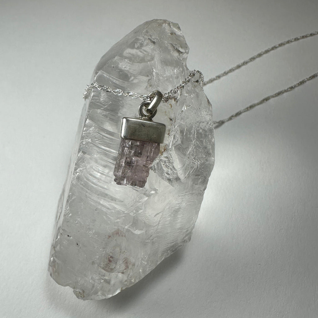 Natural Tourmaline Pencil Pendant | Jewelry | Wiccan Center