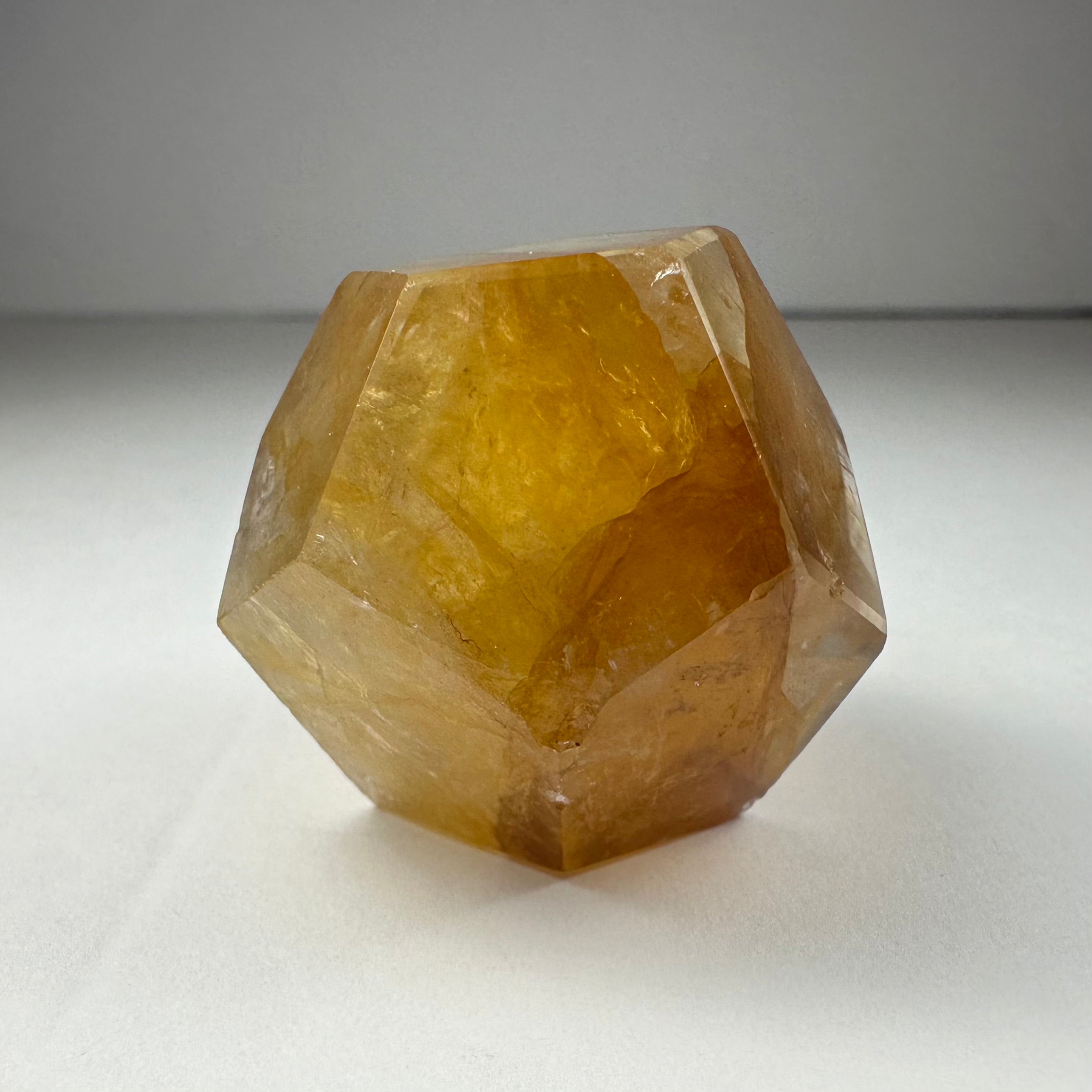 Yellow Hematoid Quartz Dodecahedron Carving from Brazil | Lapidary | Wiccan Center