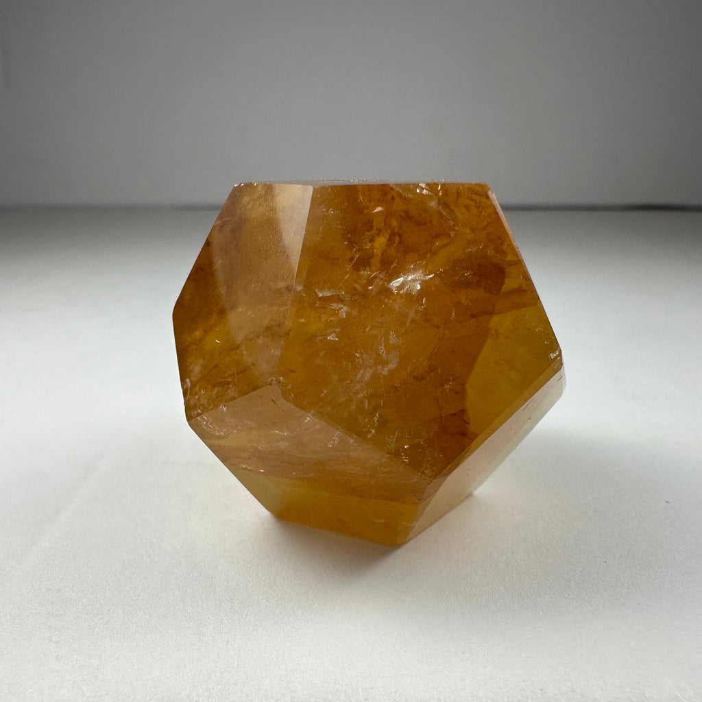 Yellow Hematoid Quartz Dodecahedron Carving from Brazil | Lapidary | Wiccan Center