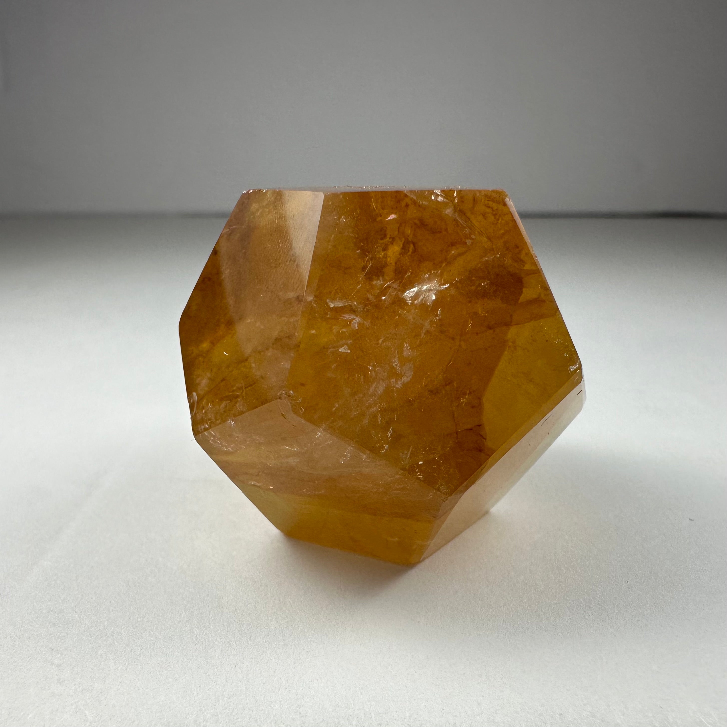 Yellow Hematoid Quartz Dodecahedron Carving from Brazil | Lapidary | Wiccan Center