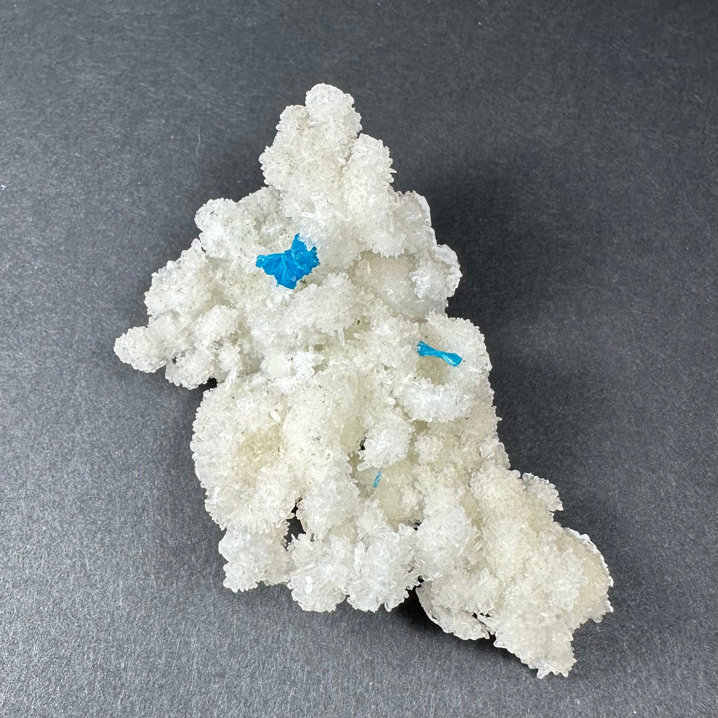 Cavansite Ball 'Floater' on White Stilbite (LG) from Pune, India | Minerals | Wiccan Center
