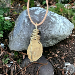 Rose Quartz Necklace with Stainless Steel Wrap | Necklace | Wiccan Center