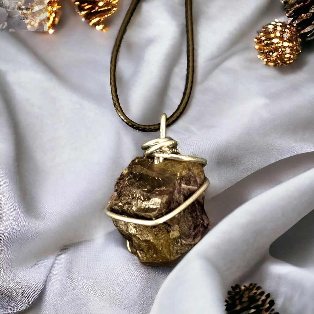 Amethyst Healing Necklace on Leather Cord