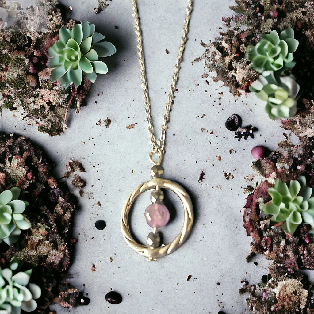 Amethyst Healing Necklace with Stainless Steel Pendant