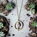 Amethyst Healing Necklace with Stainless Steel Pendant
