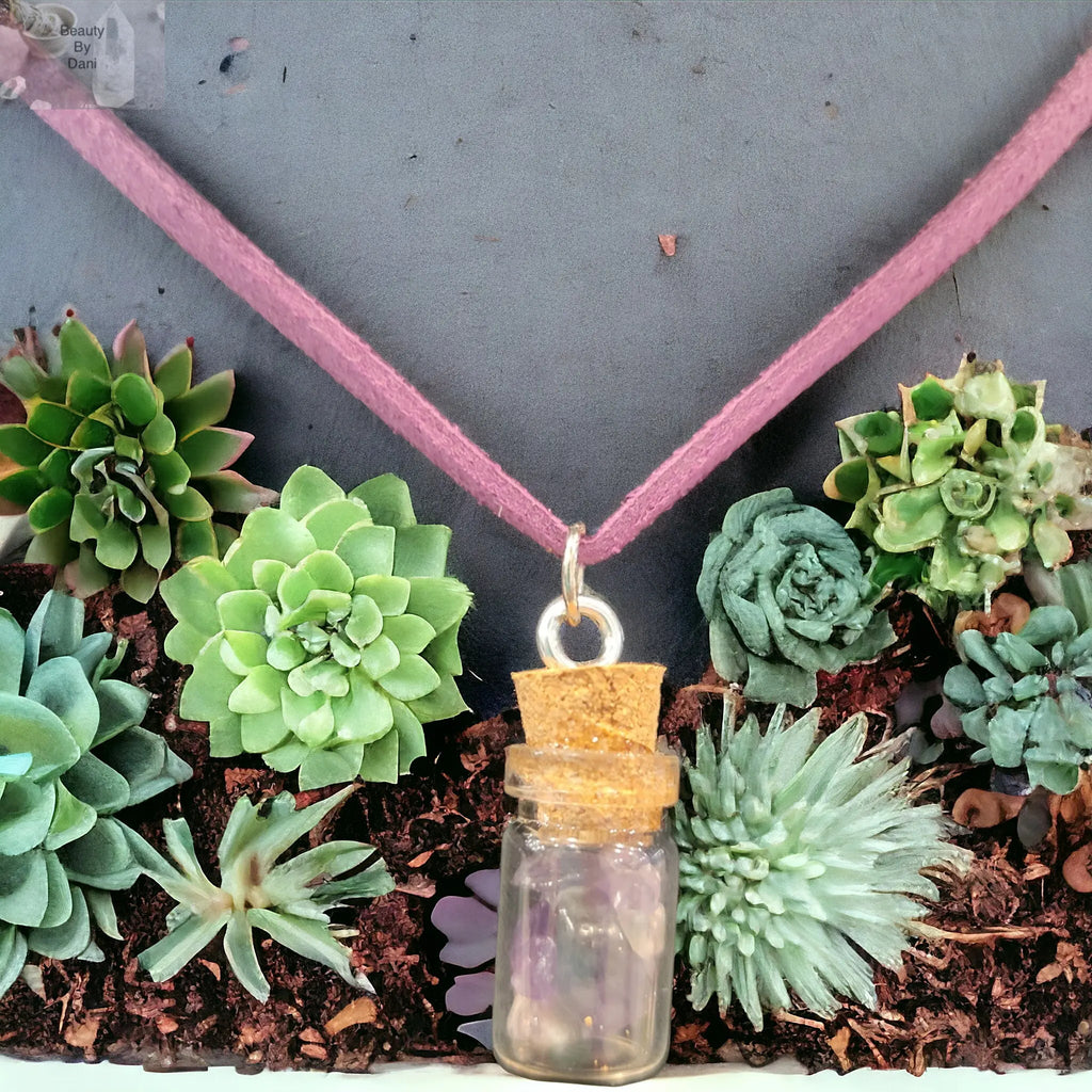 Amethyst in a Bottle Necklace