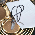 Quartz in Copper Necklace with Leather Cord