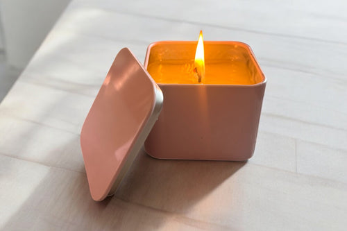 8oz Pink Tin Candles - 3 scents! -- by Moon Water Apothecary | | Wiccan Center