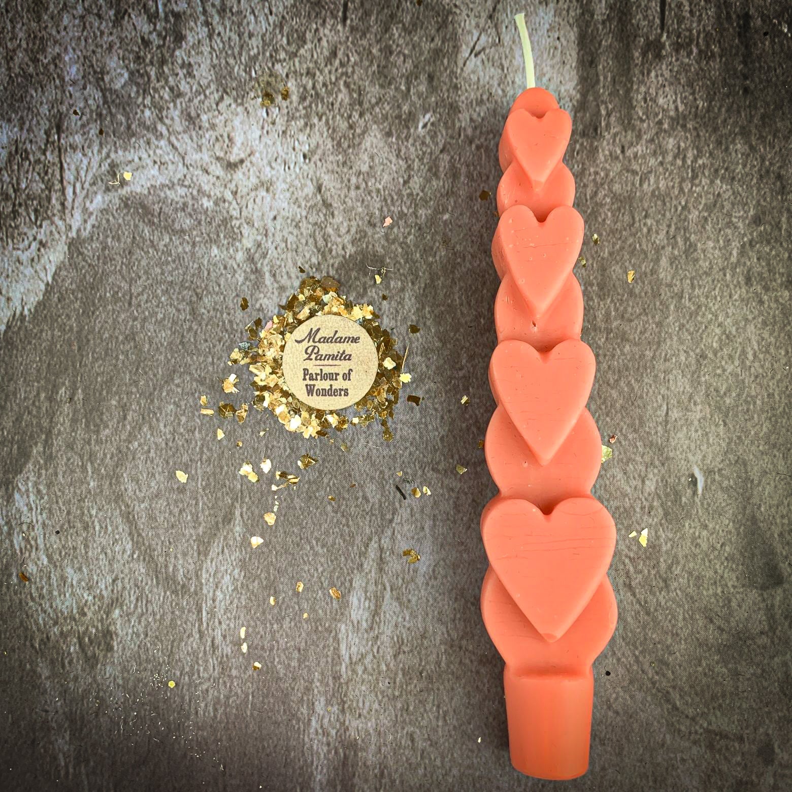 Beeswax Love Spell Heart Taper Candle - Romance & Attraction Magic | Beeswax Candle | Wiccan Center