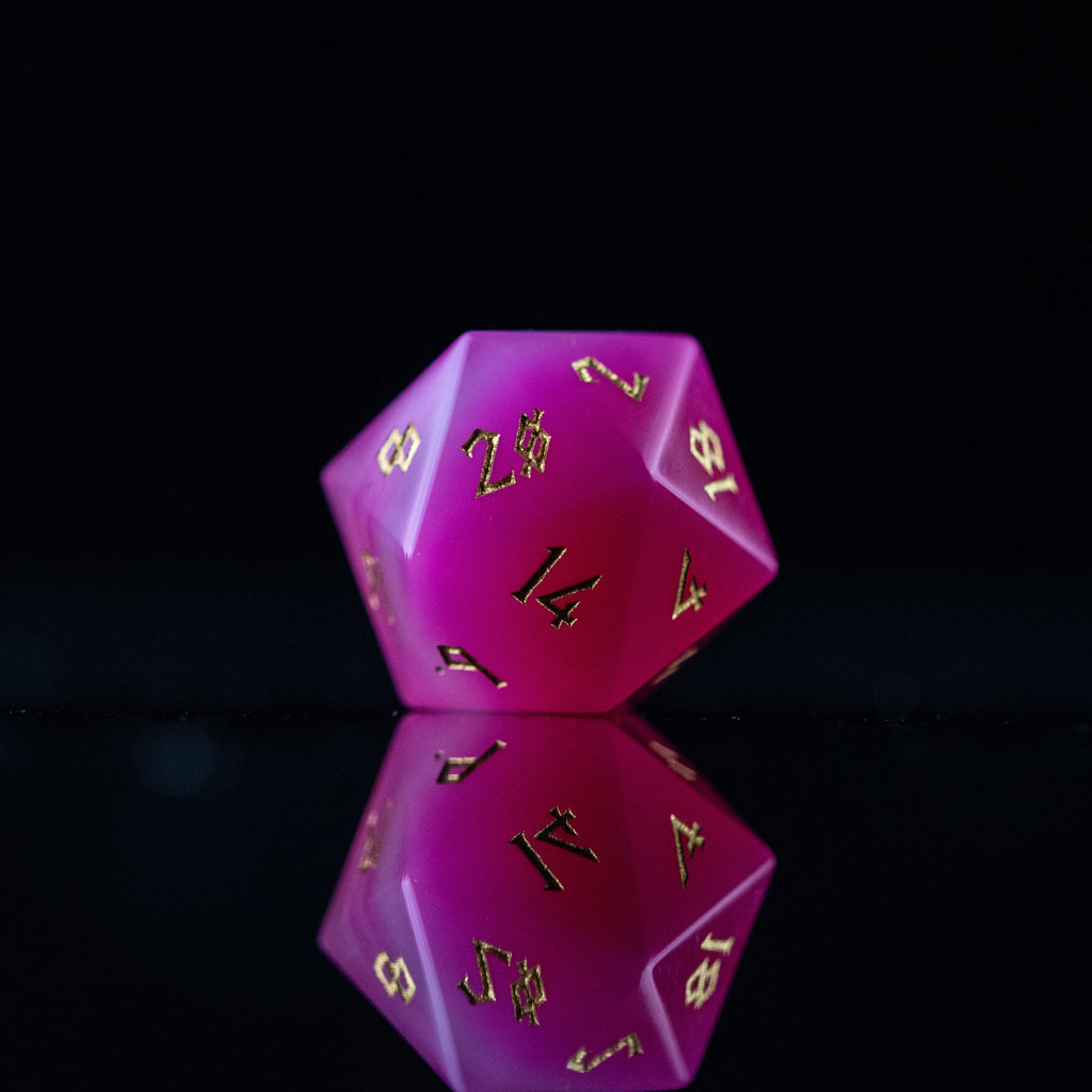 Pink Agate Stone Dice Set | Stone/Glass | Wiccan Center