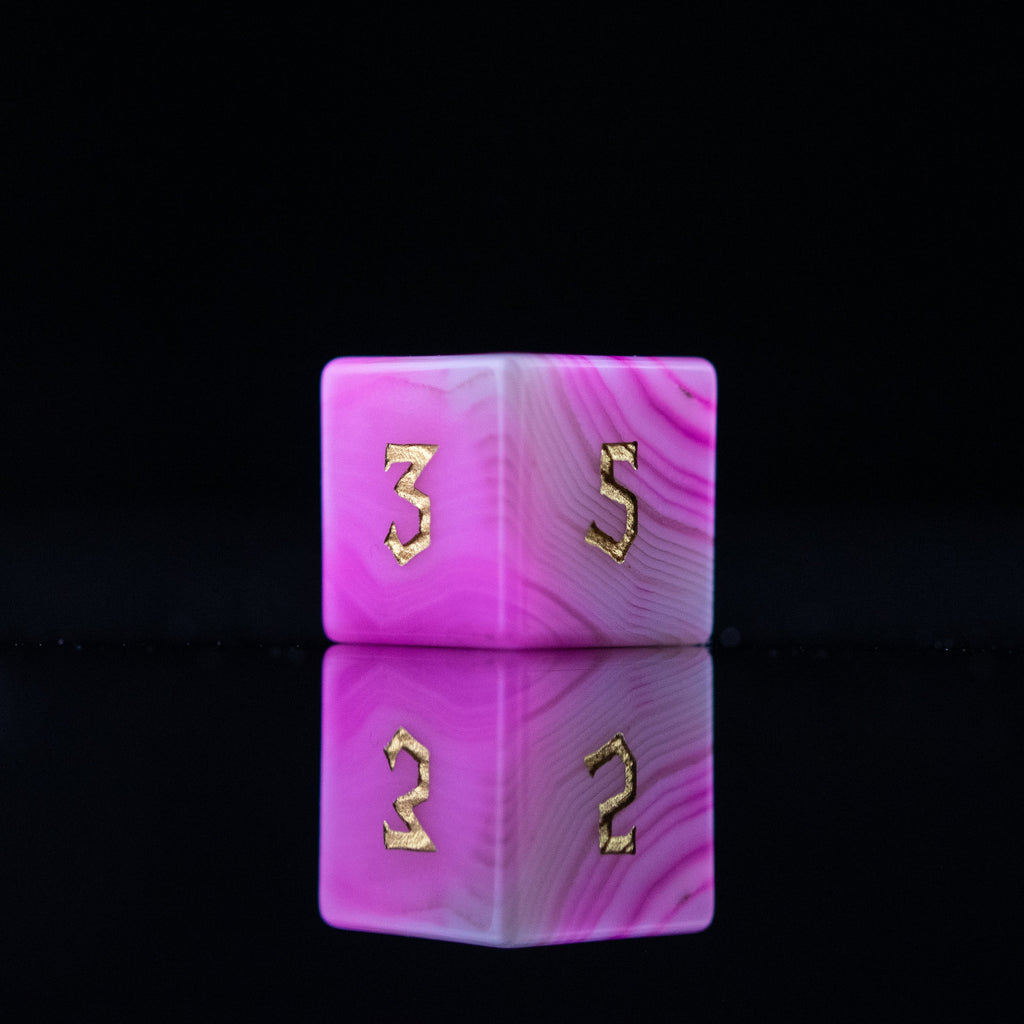 Pink Agate Stone Dice Set | Stone/Glass | Wiccan Center