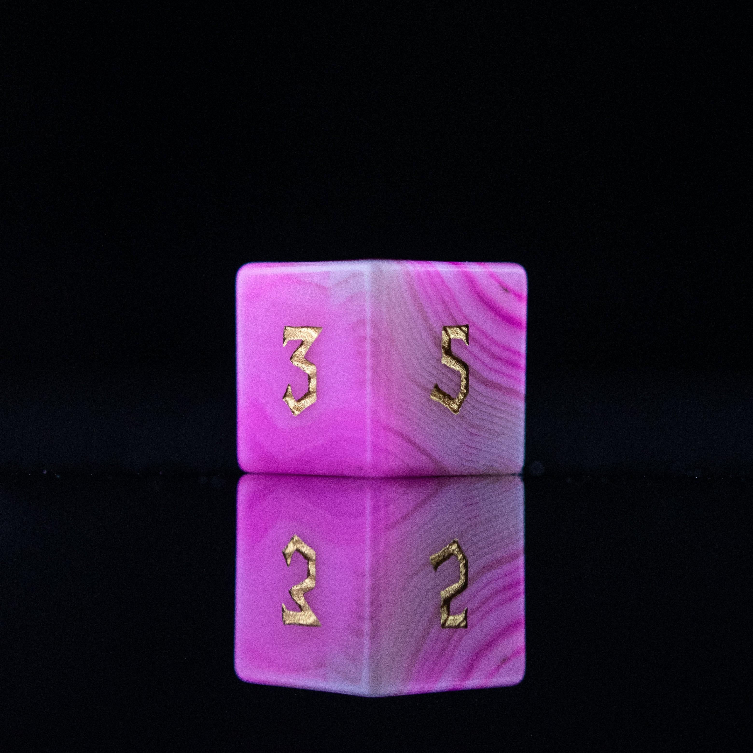 Pink Agate Stone Dice Set | Stone/Glass | Wiccan Center