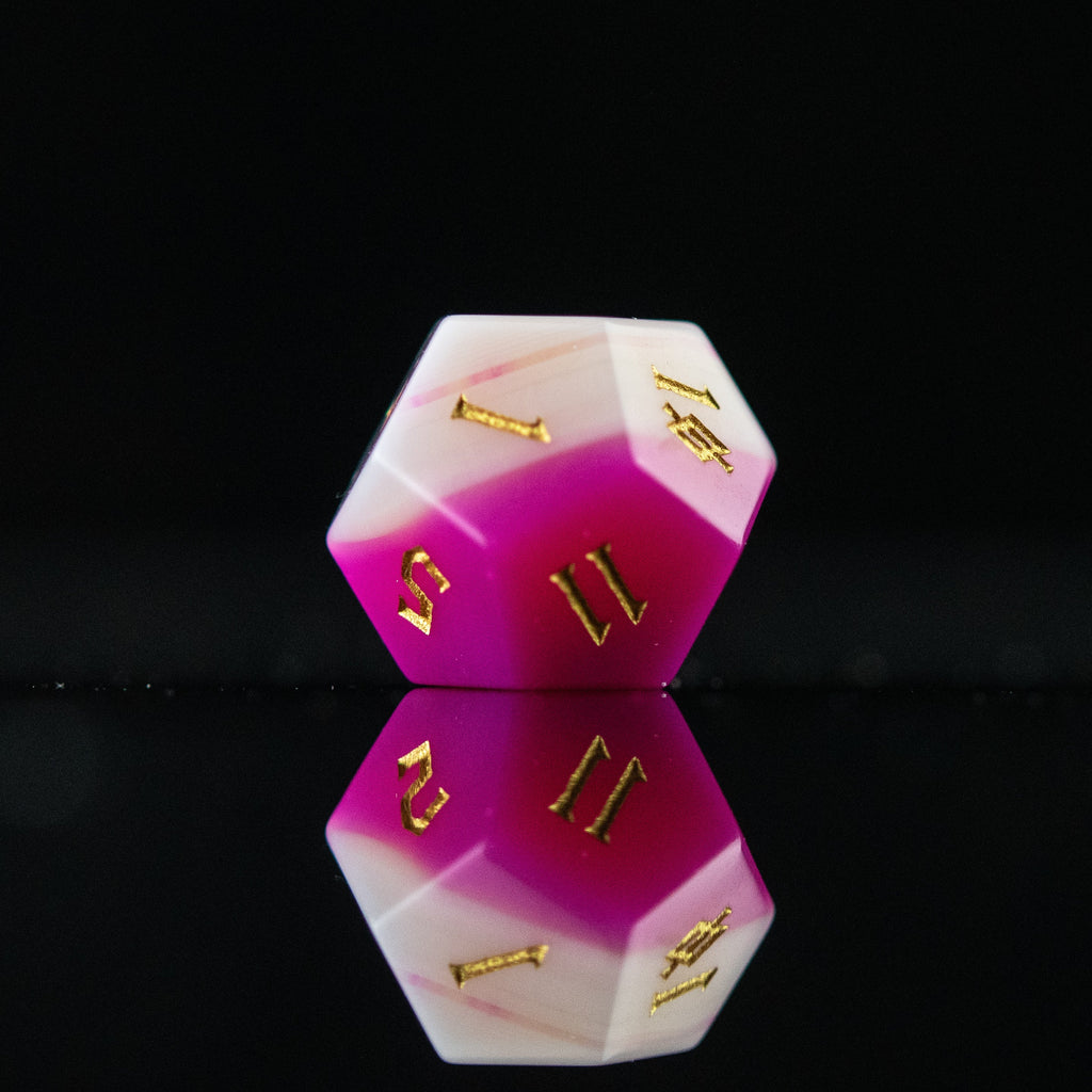 Pink Agate Stone Dice Set | Stone/Glass | Wiccan Center