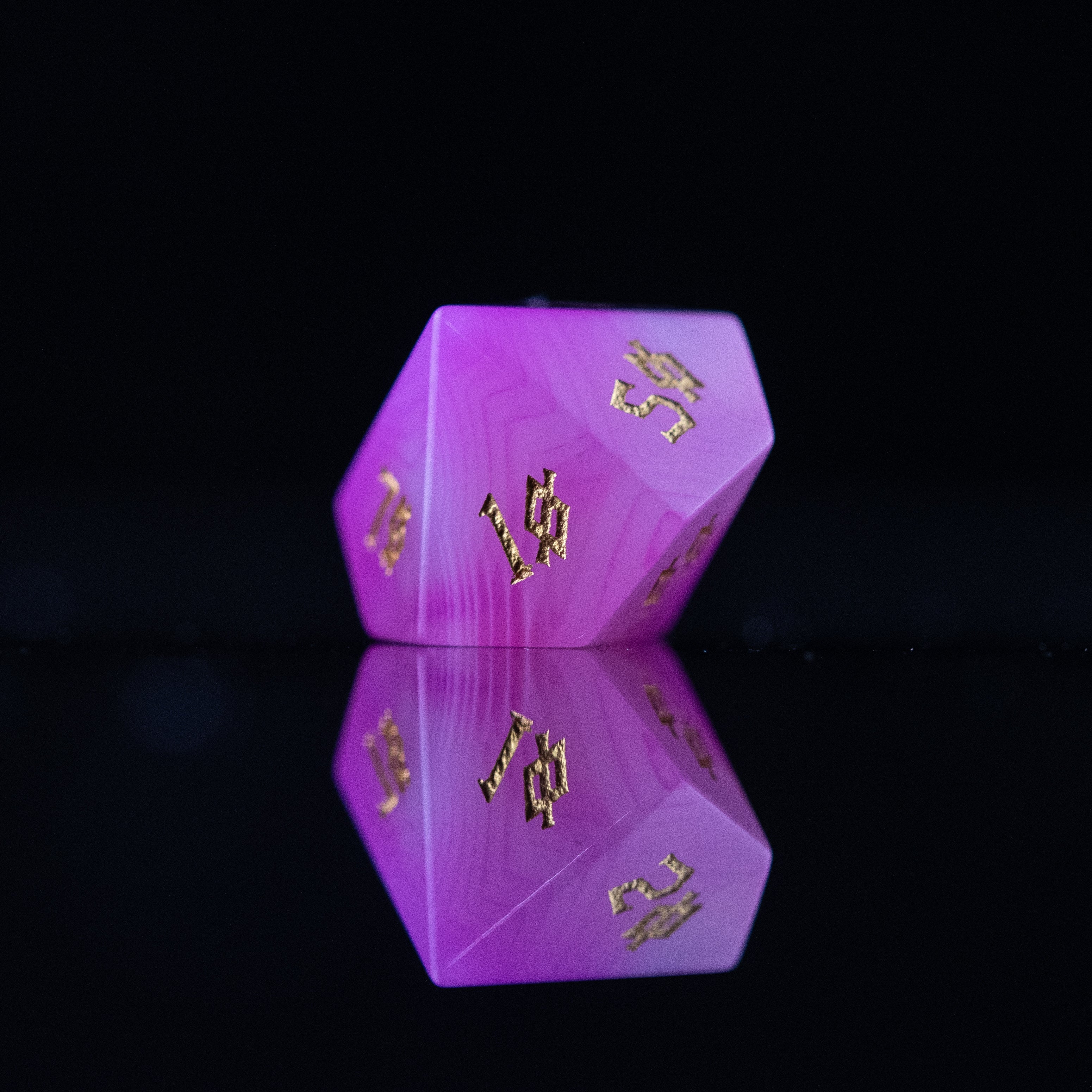 Pink Agate Stone Dice Set | Stone/Glass | Wiccan Center