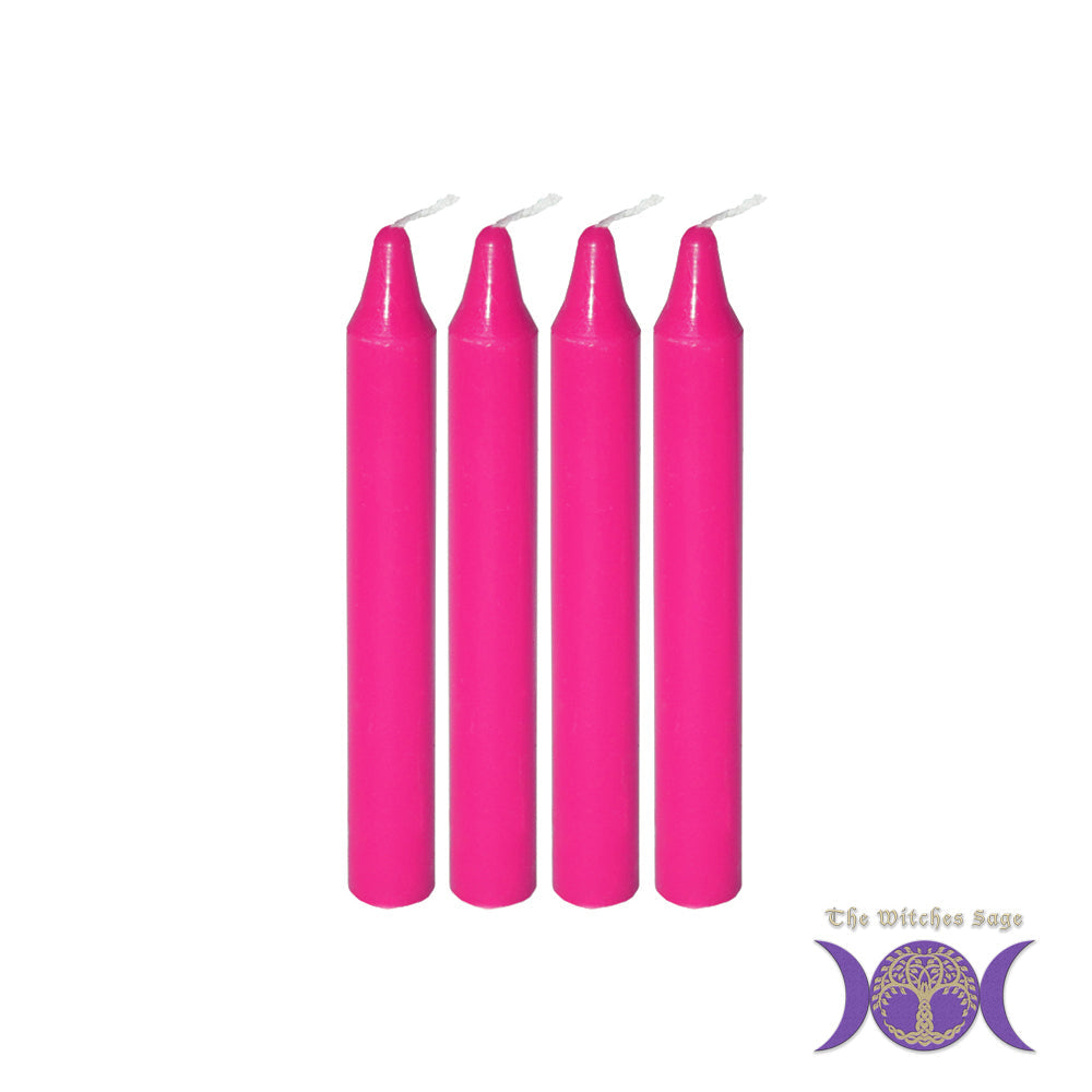 Mini Ritual Candle - Pink (Set of 4) | Candle | Wiccan Center