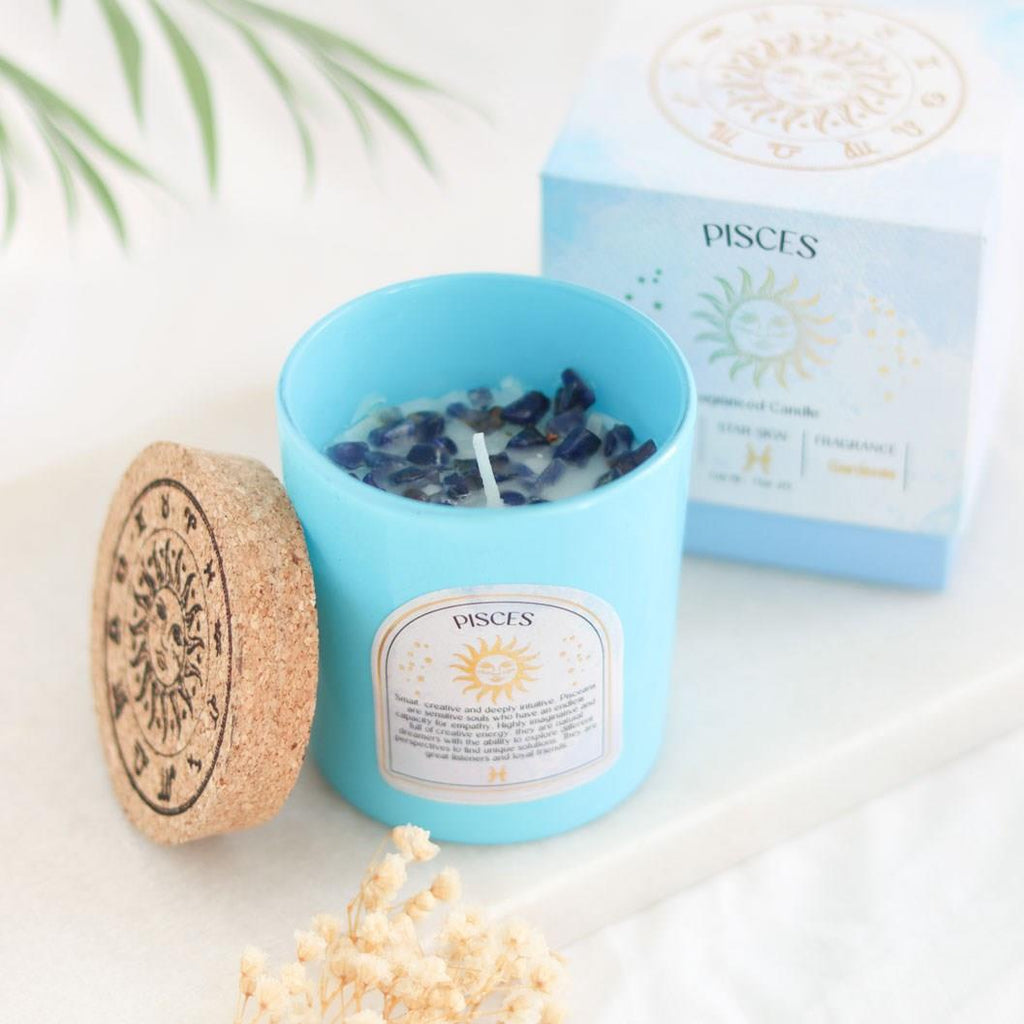 Scented Zodiac Crystal Candle | | Wiccan Center