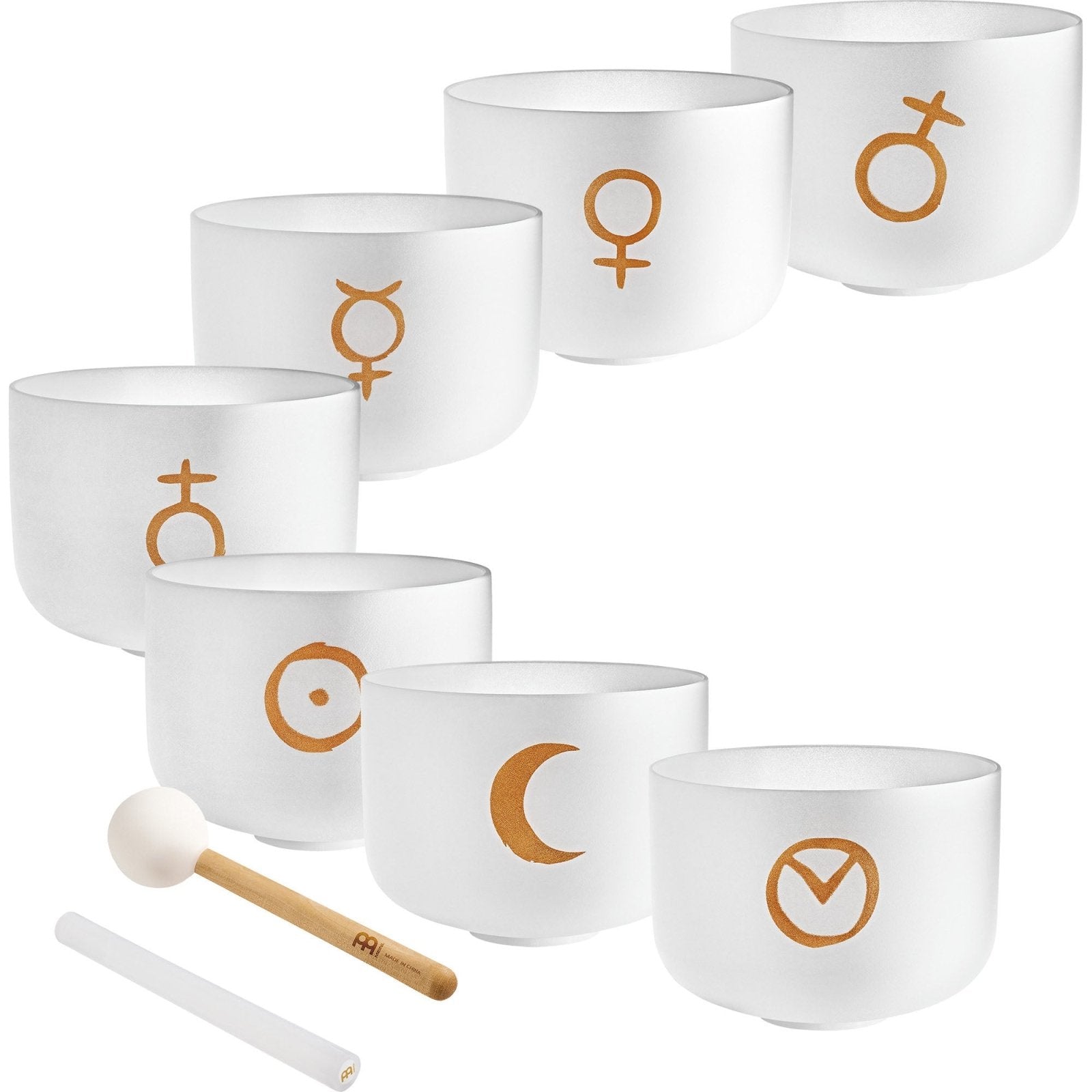 7 Planetary Crystal Singing Bowls - Cosmic Chakra Set | Planetary Crystal Singing Bowl Set | Wiccan Center