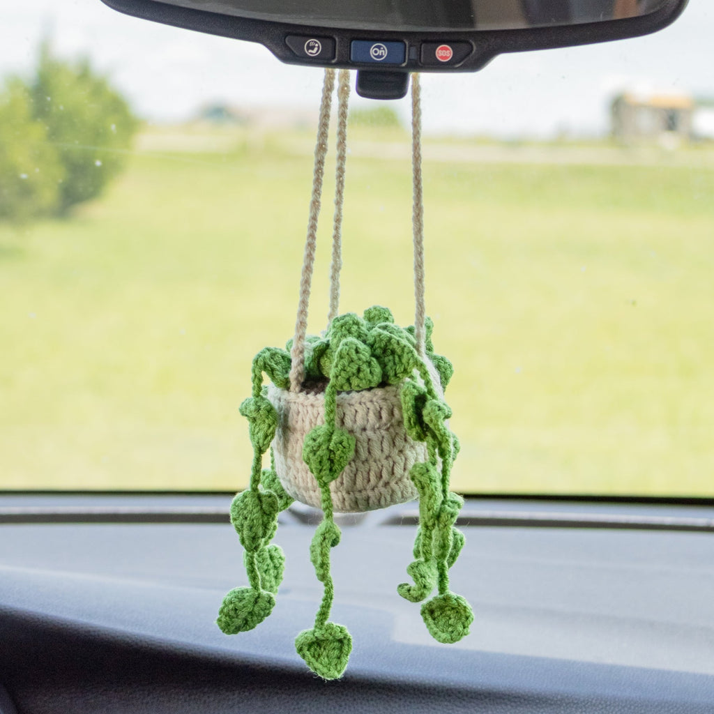 Plant Crochet Hanging Basket Car Accessory | | Wiccan Center