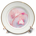 3dRose Uta Naumann Faux Glitter Pattern - Art Print of Rose Blush Marble Agate Gem Mineral Quartz - Plates